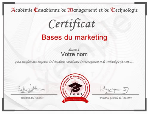 photo du certificat introduction management de l'académie canadienne de Management et de Technologie